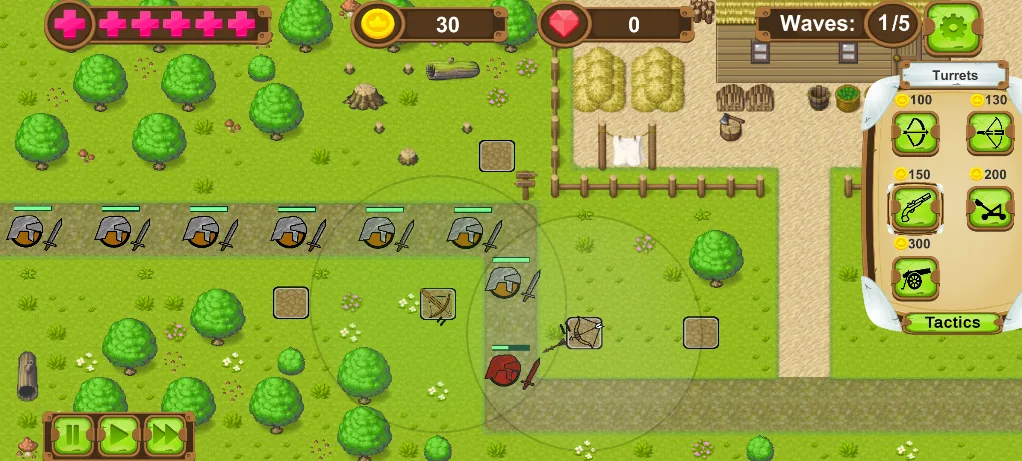 Defending against waves of enemies on the map