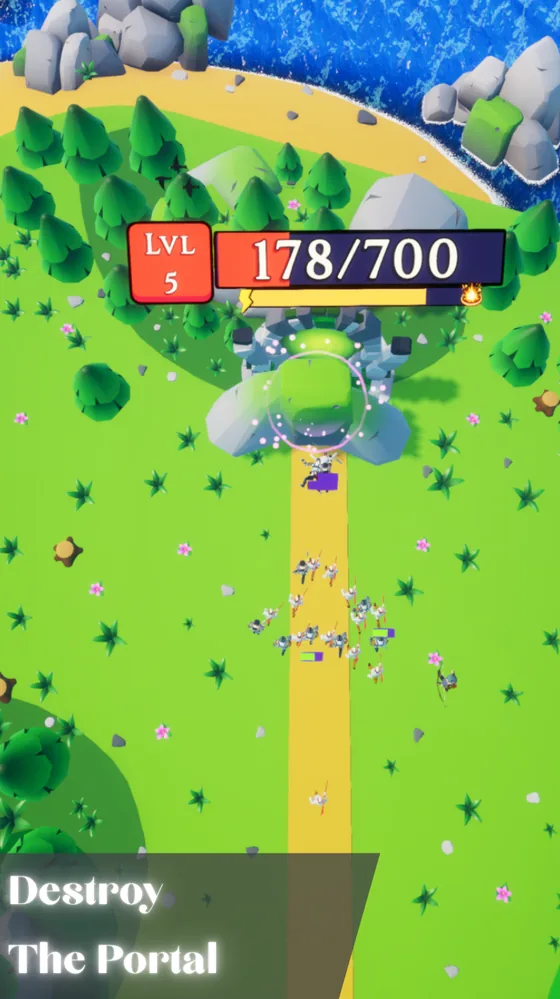 Destroying the portal that spawns enemy waves
