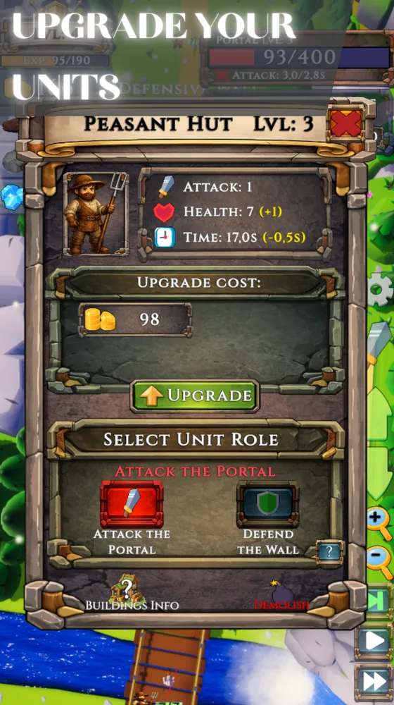 Upgrading unit stats and abilities