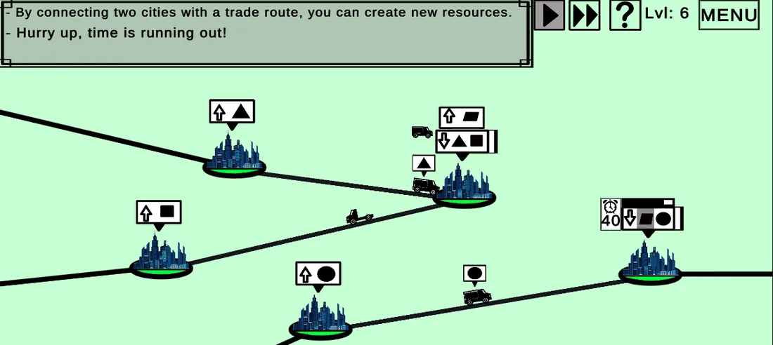 Early supply network between three cities